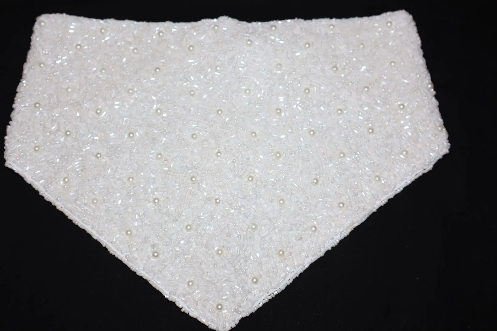 Blushing Bride White Beaded Bandana