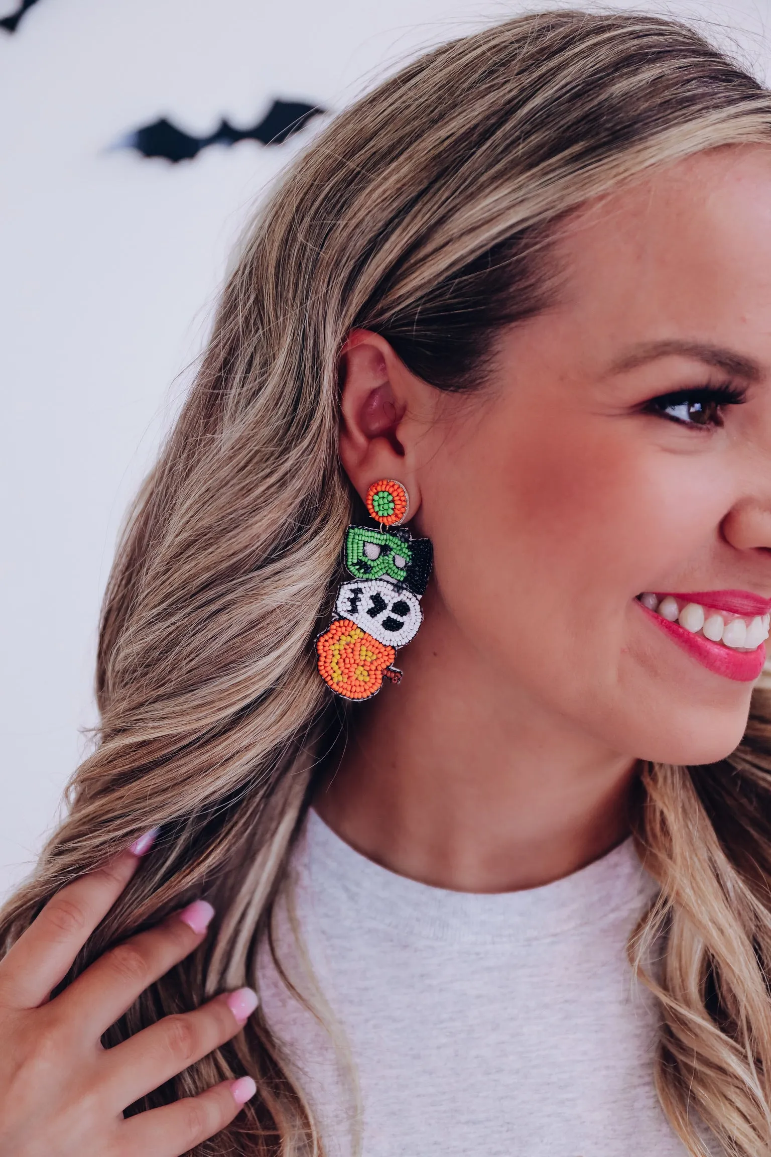 Boo Monster Seed Bead Earrings