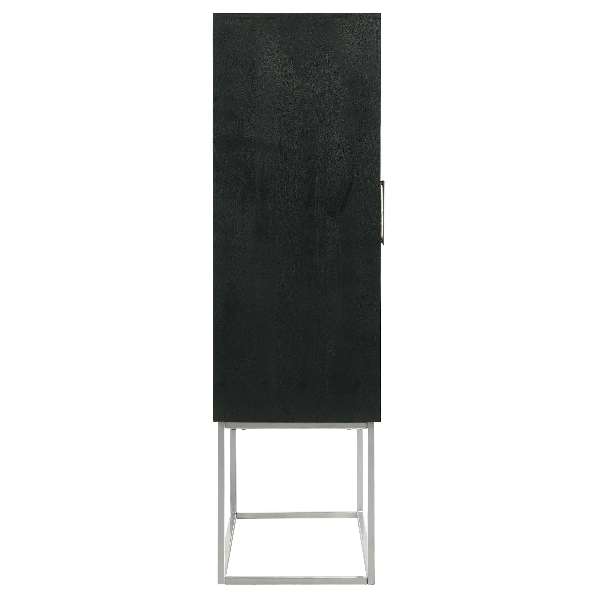 Borman 2-door Home Bar Cabinet Wine Storage Walnut and Black