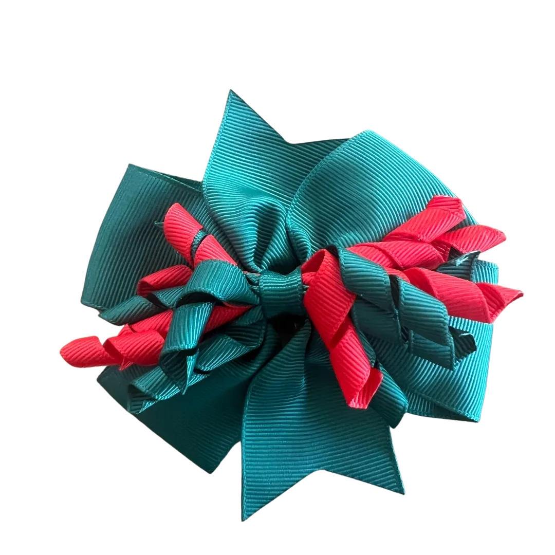 Bottle Green & Red Hair Accessories