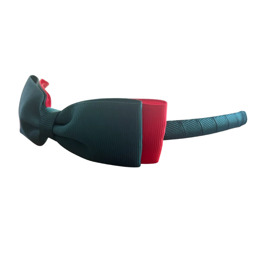 Bottle Green & Red Hair Accessories