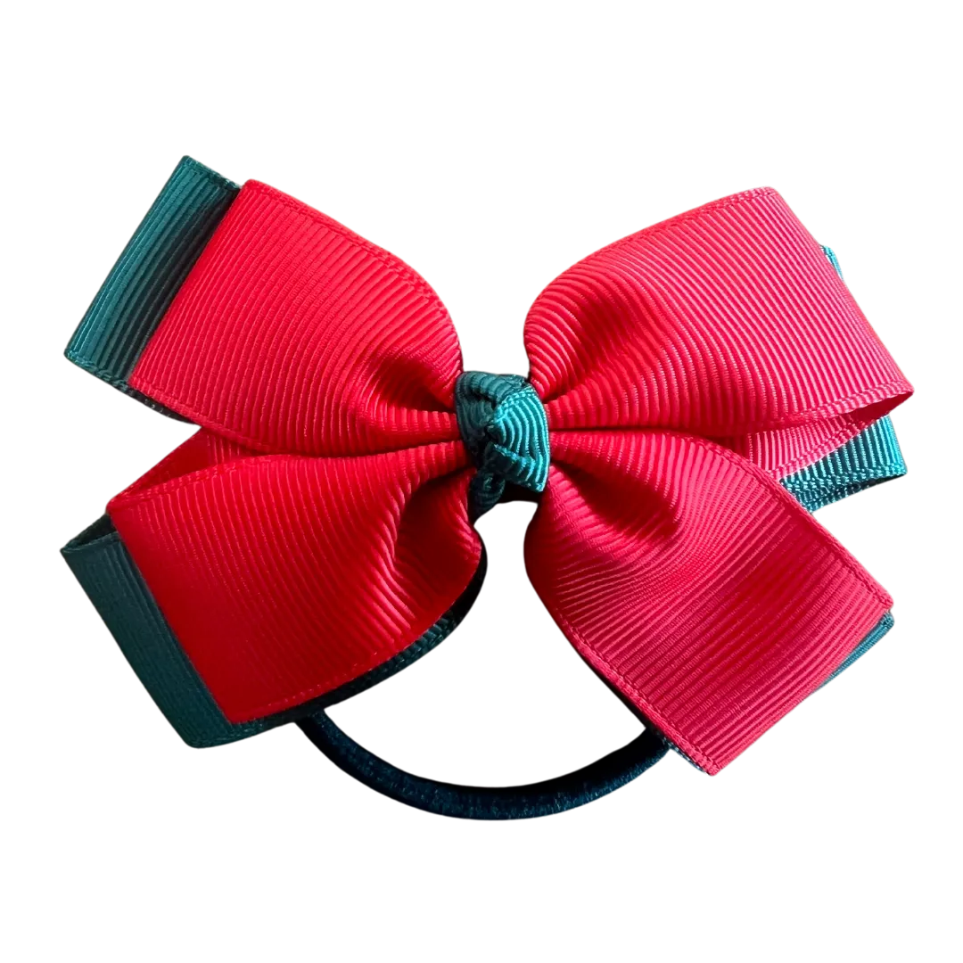 Bottle Green & Red Hair Accessories