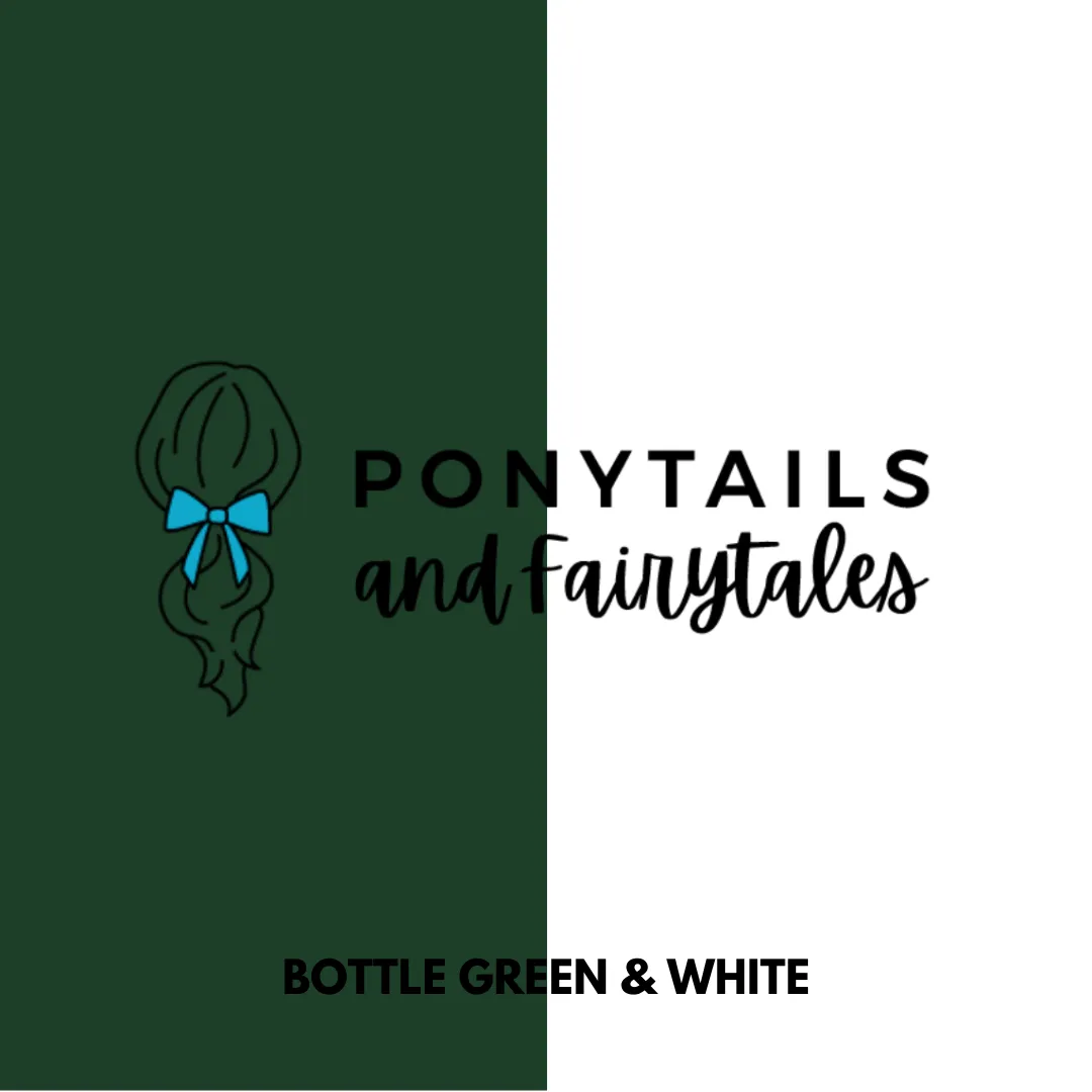 Bottle Green & White Hair Accessories