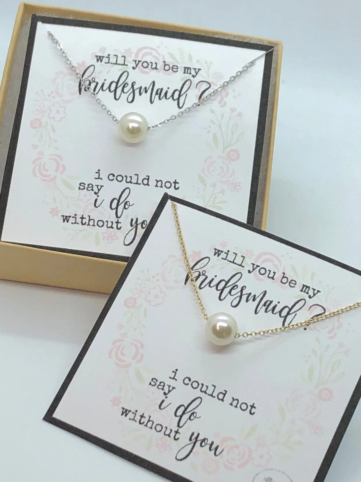 Bridesmaid proposal, bridesmaids gifts, bridesmaid necklace, wedding party gift, I couldn&#39;t say I do without you, gift set for bridesmaid