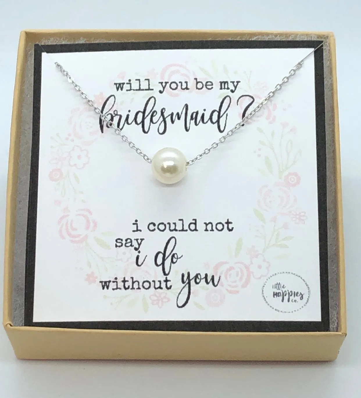 Bridesmaid proposal, bridesmaids gifts, bridesmaid necklace, wedding party gift, I couldn&#39;t say I do without you, gift set for bridesmaid