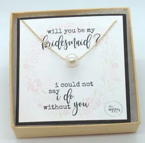 Bridesmaid proposal, bridesmaids gifts, bridesmaid necklace, wedding party gift, I couldn&#39;t say I do without you, gift set for bridesmaid