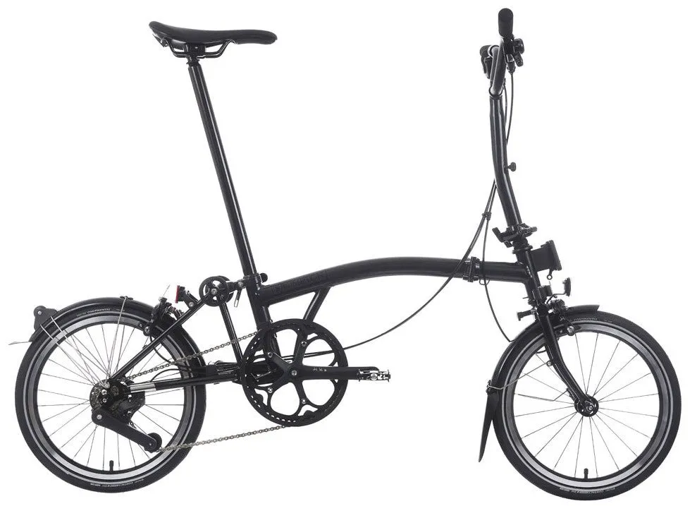 Brompton P Line Explore M12 Folding Bike - Midnight Black Metallic