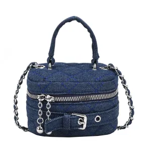 Bucket Bag Mini Shoulder Bag for Women Early Autumn New Mini Lipstick Accessory Bag Crossbody Bag Denim Chain Bag C-240529-10