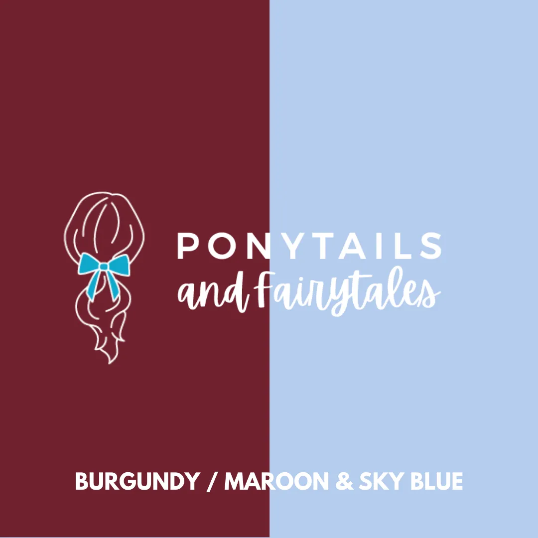 Burgundy & Sky Blue Hair Accessories