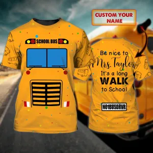 Bus Drive - Personalized Name 3D Tshirt