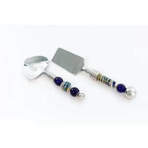 Butter/Cheese Spreader & Jam Set-Cobalt Swirl
