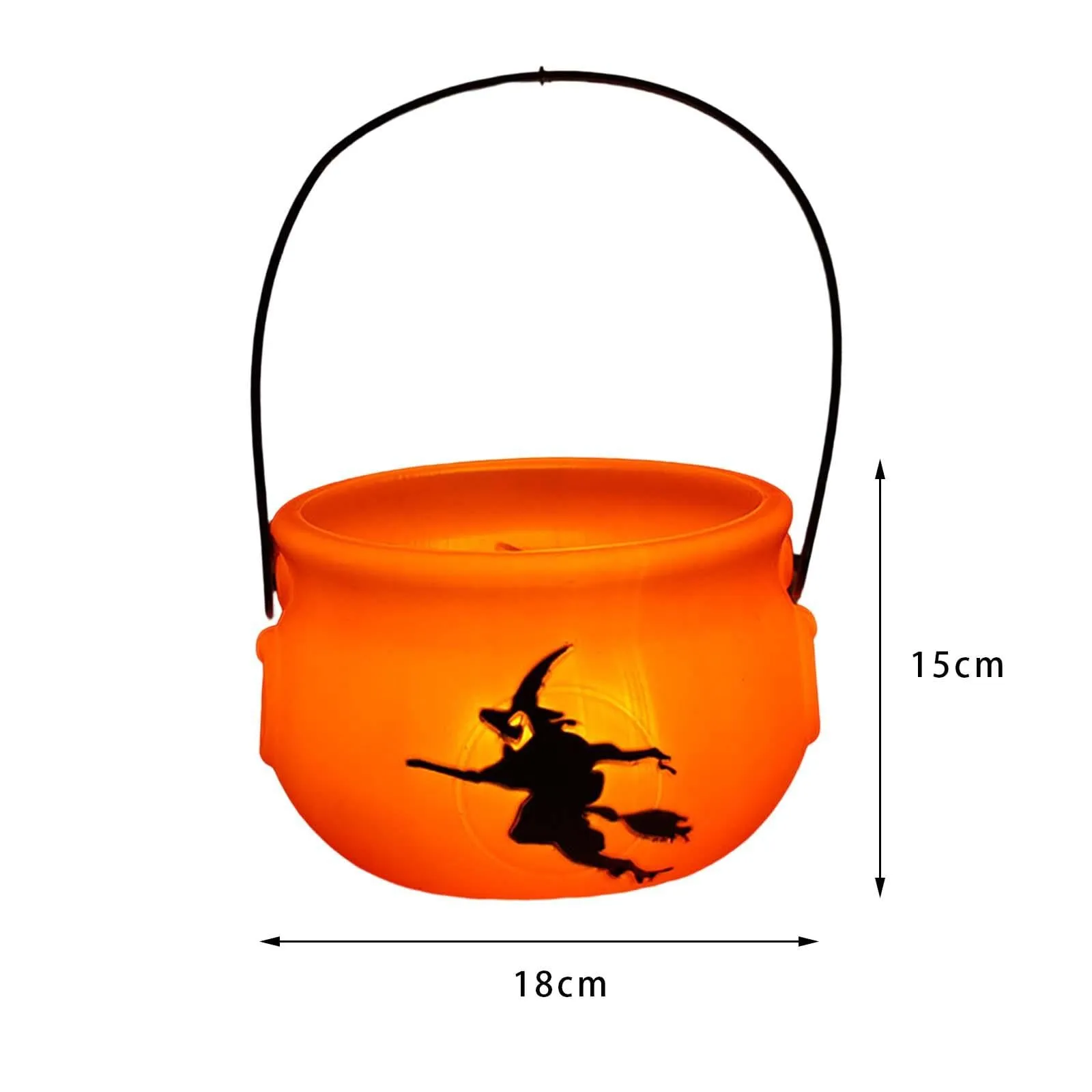 CALANDIS® Halloween Pumpkin Buckets Candy Basket Candy Bucket for Gift Box Props Decor Electronic Candle