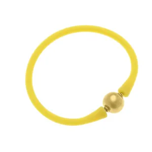 CANVAS Bali 24K Gold Plated Bead Silicone Children's Bracelet -Yellow