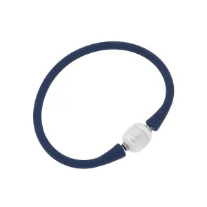CANVAS Bali Freshwater Pearl Silicone Children's Bracelet -Navy