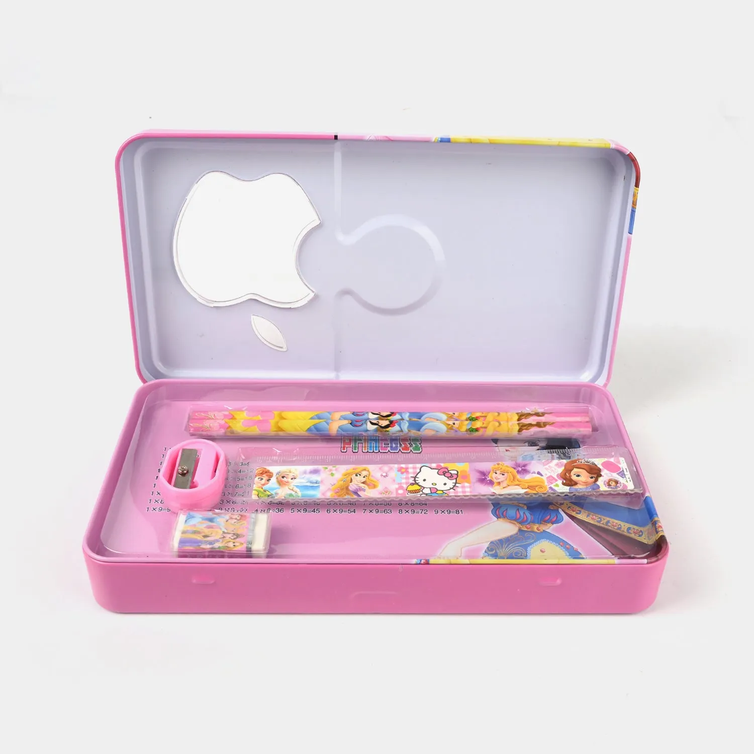 Cartoon-Themed Metal Pencil Box with Stationery Set