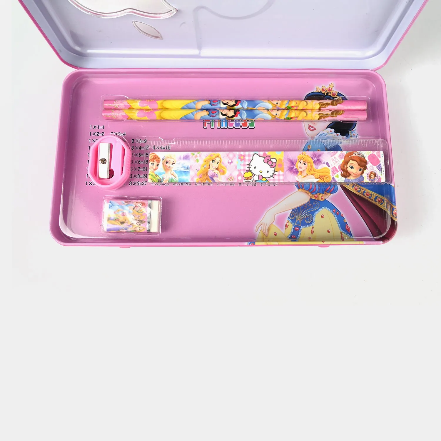 Cartoon-Themed Metal Pencil Box with Stationery Set