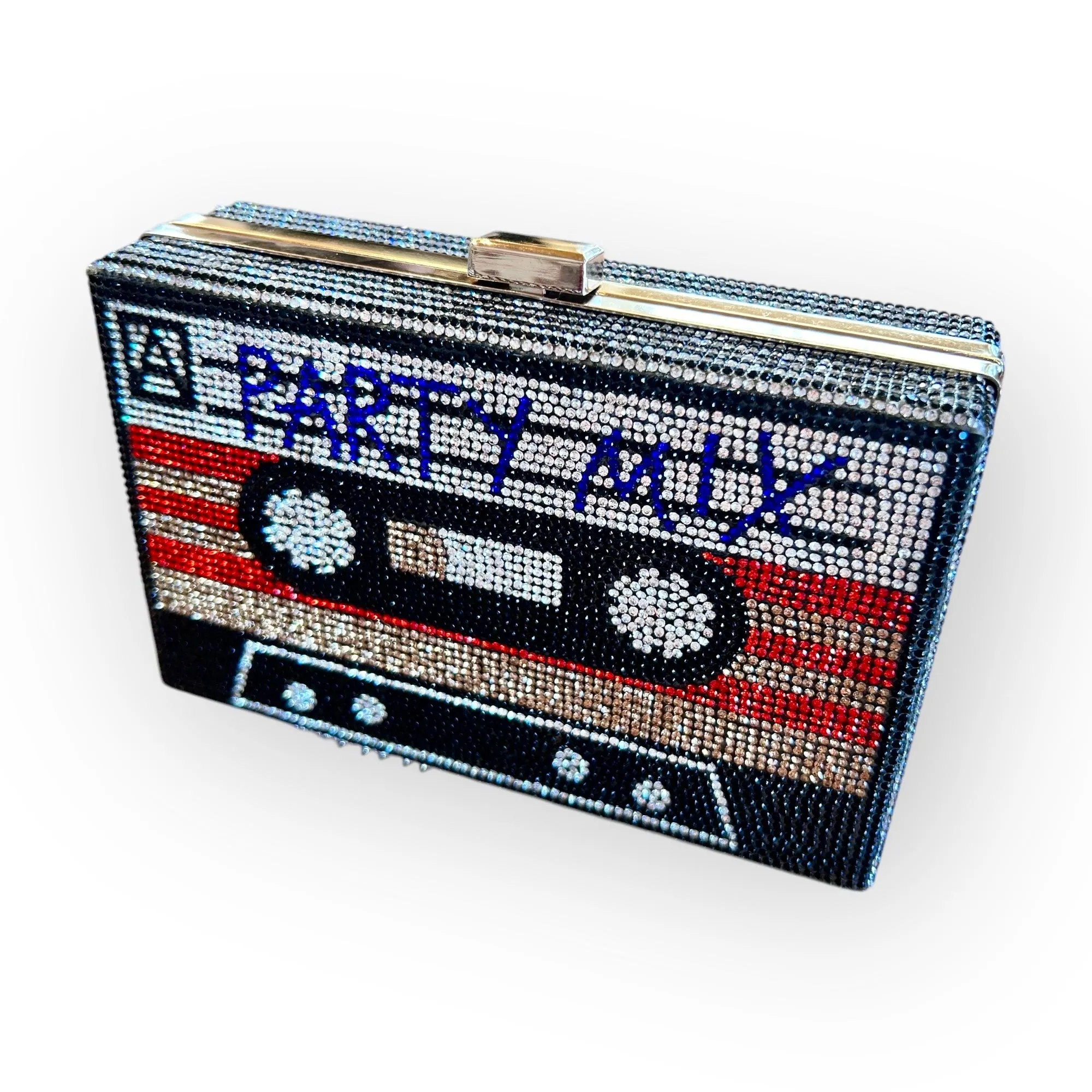 Cassette Tape Bedazzled Clutch Purses