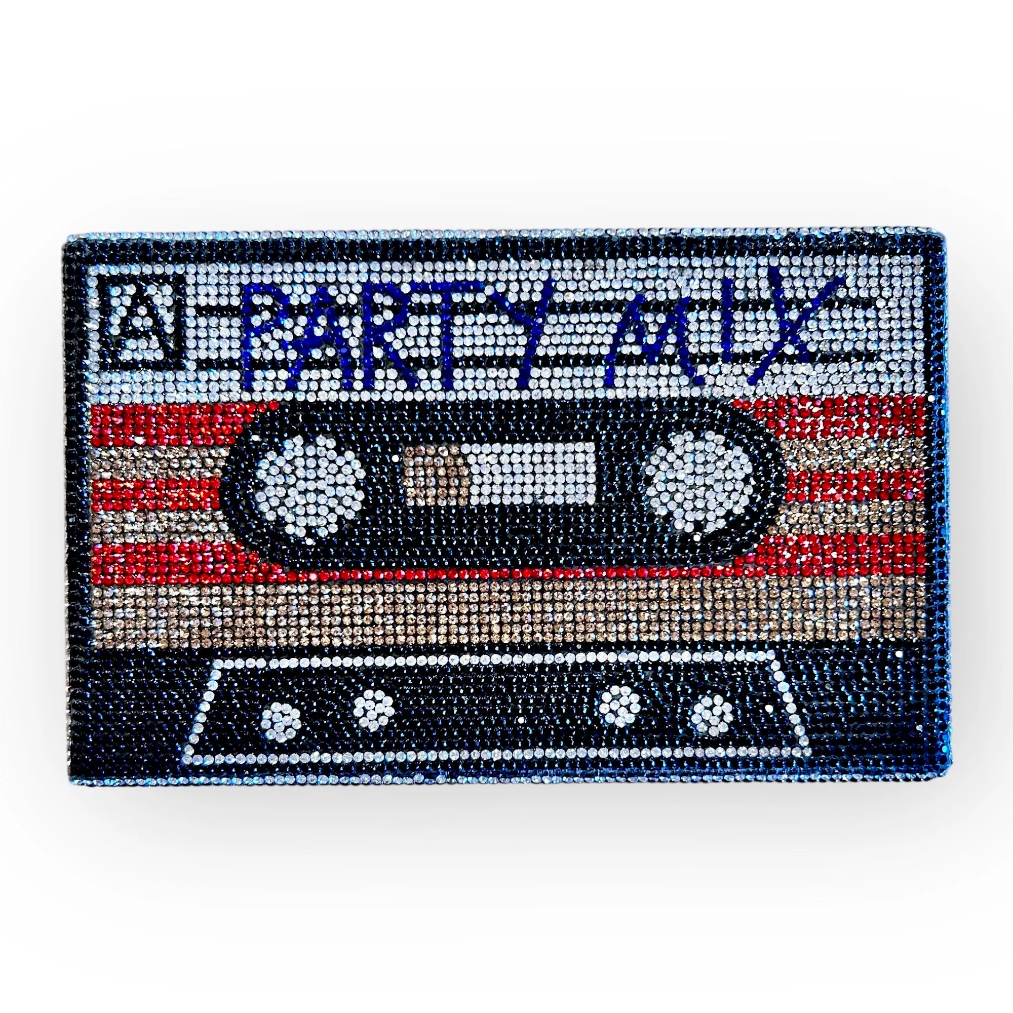 Cassette Tape Bedazzled Clutch Purses
