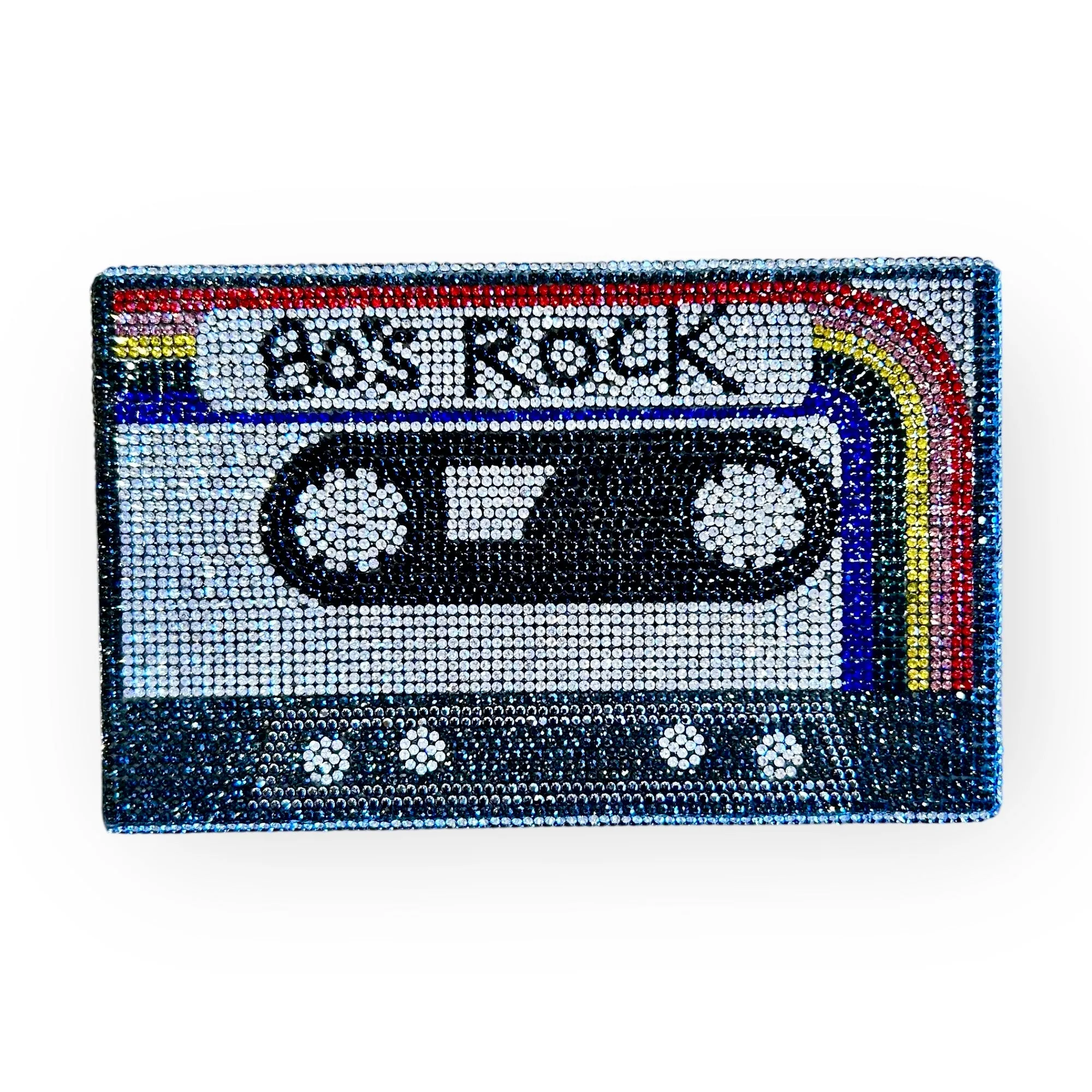 Cassette Tape Bedazzled Clutch Purses