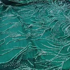Caviar Tulle D#3 Fabric Bottle Green 130cm