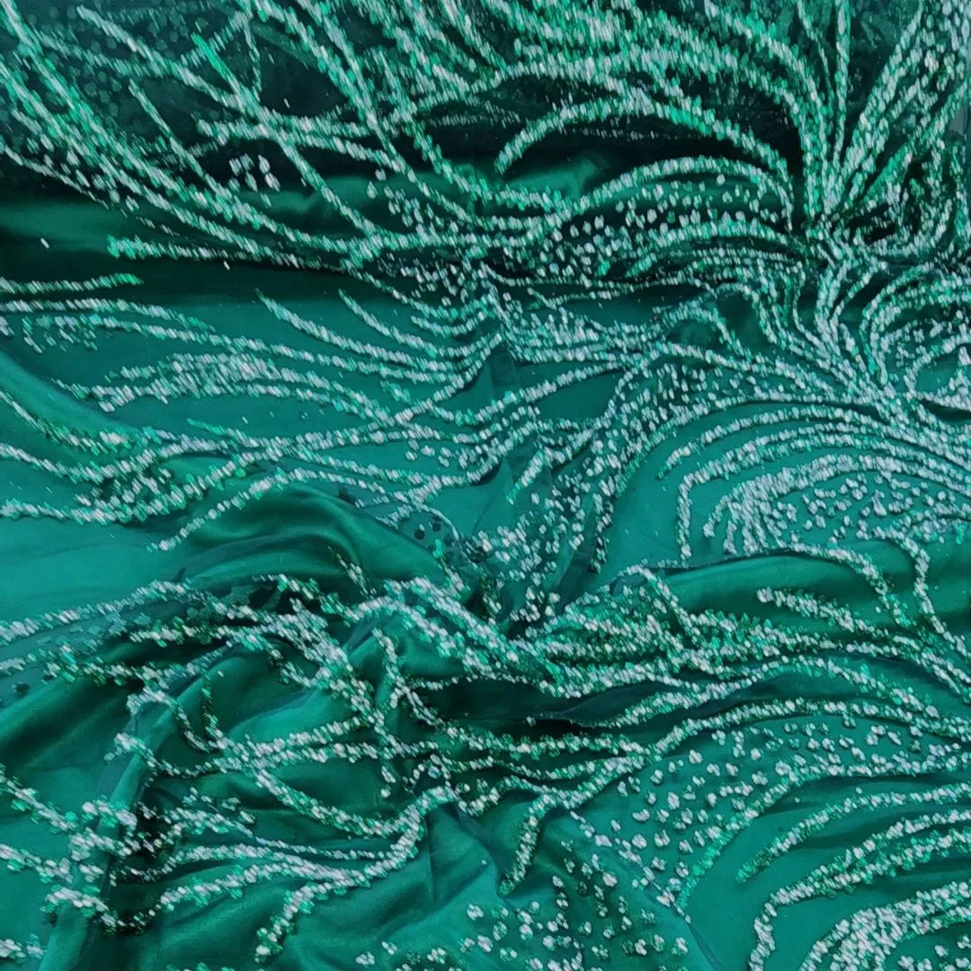 Caviar Tulle D#3 Fabric Bottle Green 130cm
