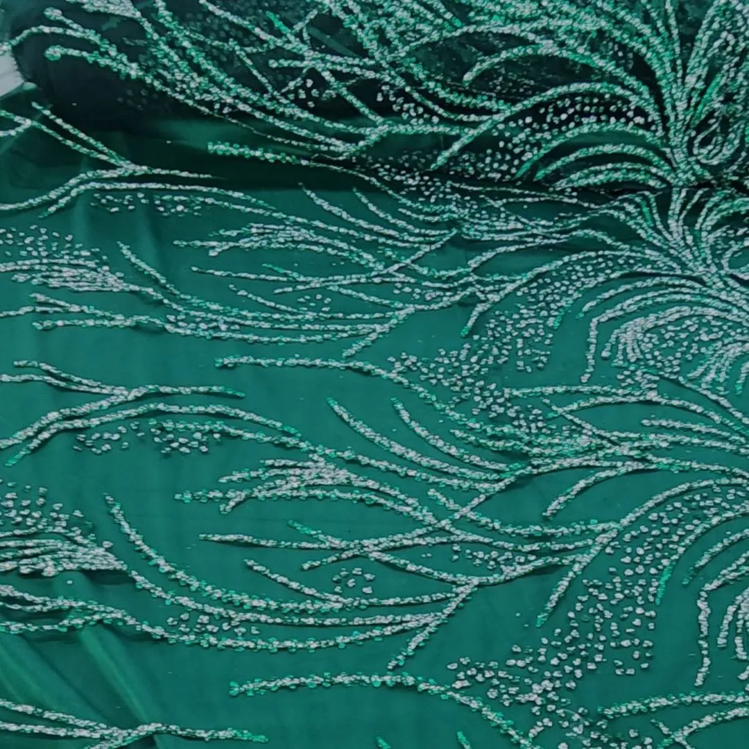 Caviar Tulle D#3 Fabric Bottle Green 130cm