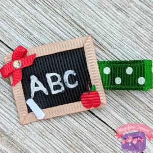 Chalk Board Ribbon Sculpture Hair Clip