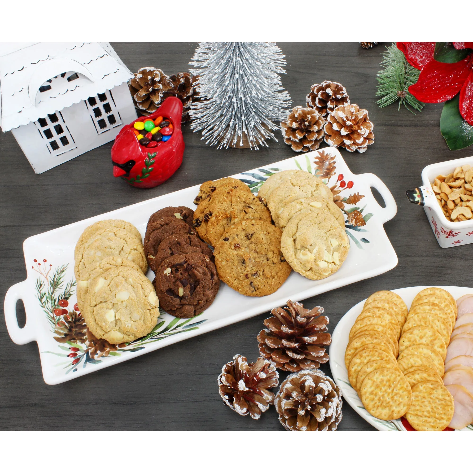 Christmas Greenery Ceramic Platter (Case of 4)