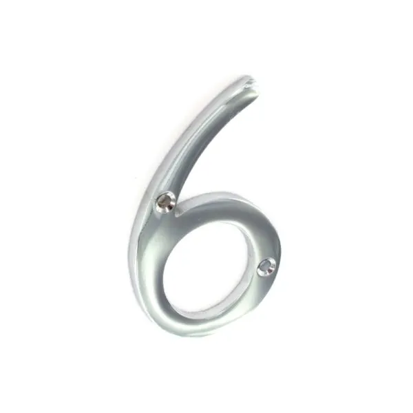 Chrome Door Numeral No.6 75mm