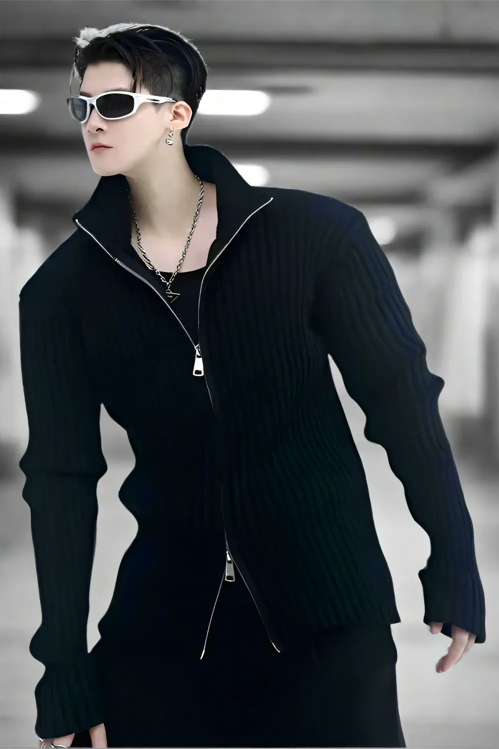 Cipher Double Zipper Sweater