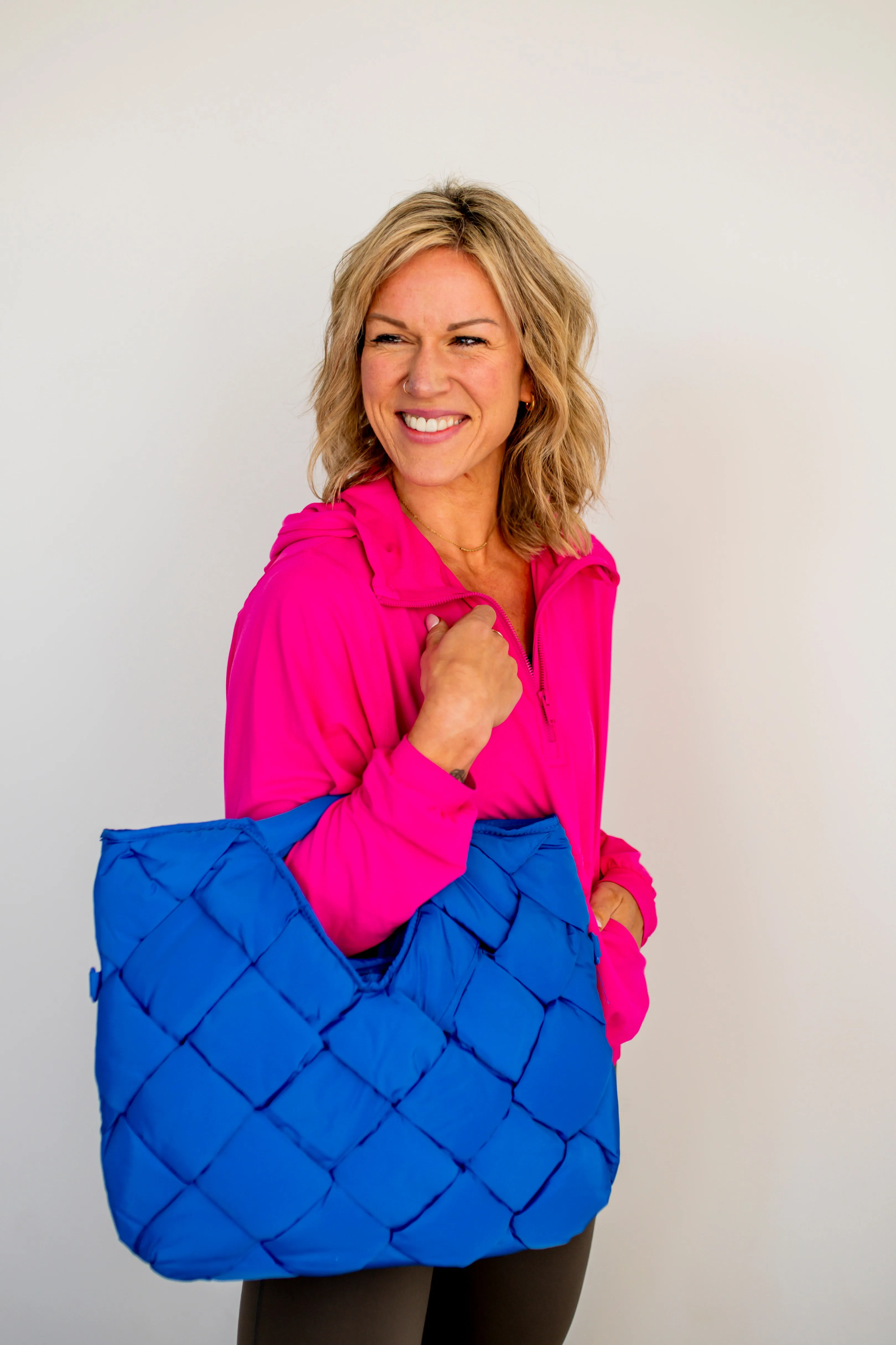 Cobalt Revelation Woven Nylon Tote Crossbody