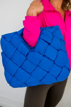 Cobalt Revelation Woven Nylon Tote Crossbody