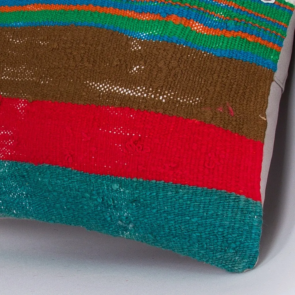 Contemporary Multiple Color Kilim Pillow Cover 16x16 7313