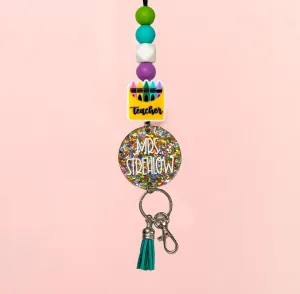 Cray On Glitter Acrylic Lanyard