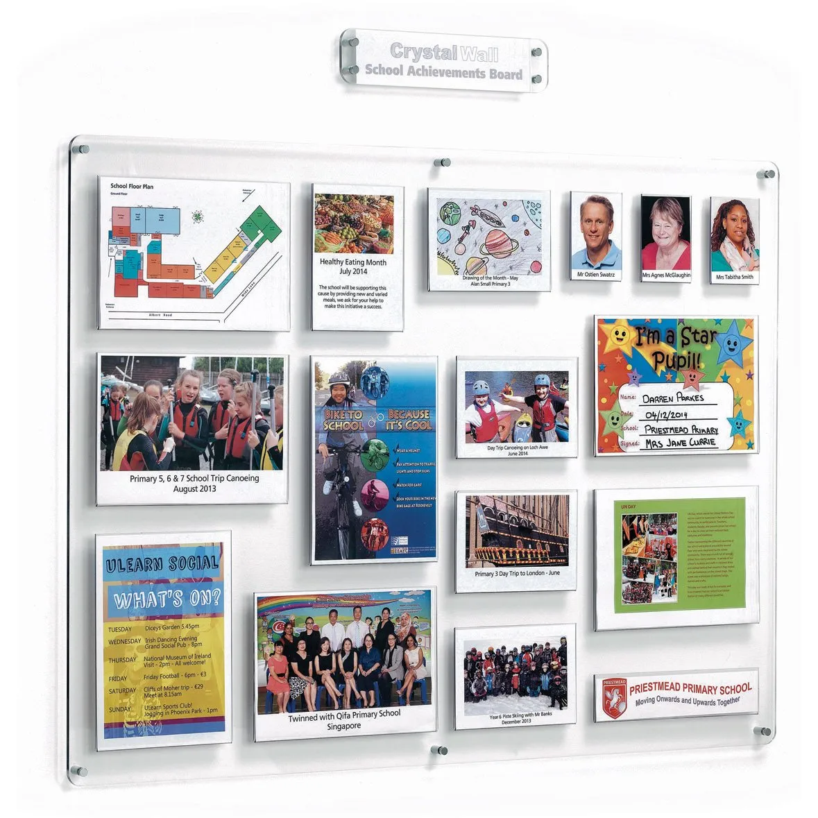 Crystal Wall - School Bulletin Board (Landscape) 1200x900mm