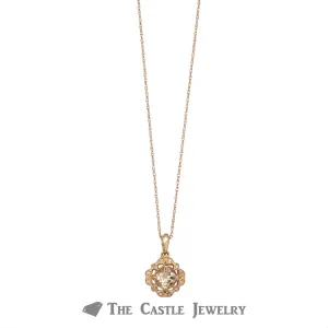 Cushion Cut Morganite Necklace in Rose Gold
