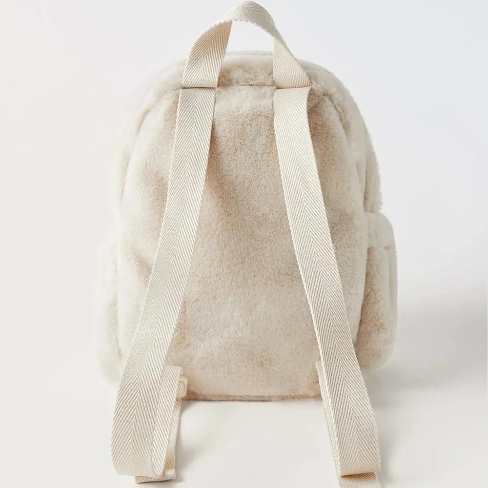 Custom Beige Plush Carrot Bunny Backpack 🐰✨ - Personalized Embroidered Gift Bag for Kids! 🎁