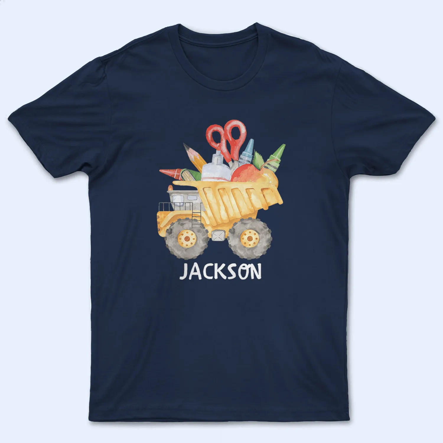 Custom Youth T Shirt, Personalized Back to School Crayon Truck - First Day Of School, Loving, Funny Gift for Kids | Kindergarten, Pre-K, Preschool