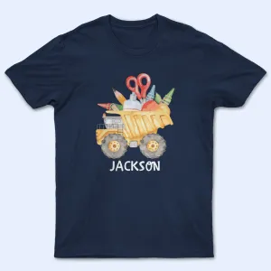 Custom Youth T Shirt, Personalized Back to School Crayon Truck - First Day Of School, Loving, Funny Gift for Kids | Kindergarten, Pre-K, Preschool