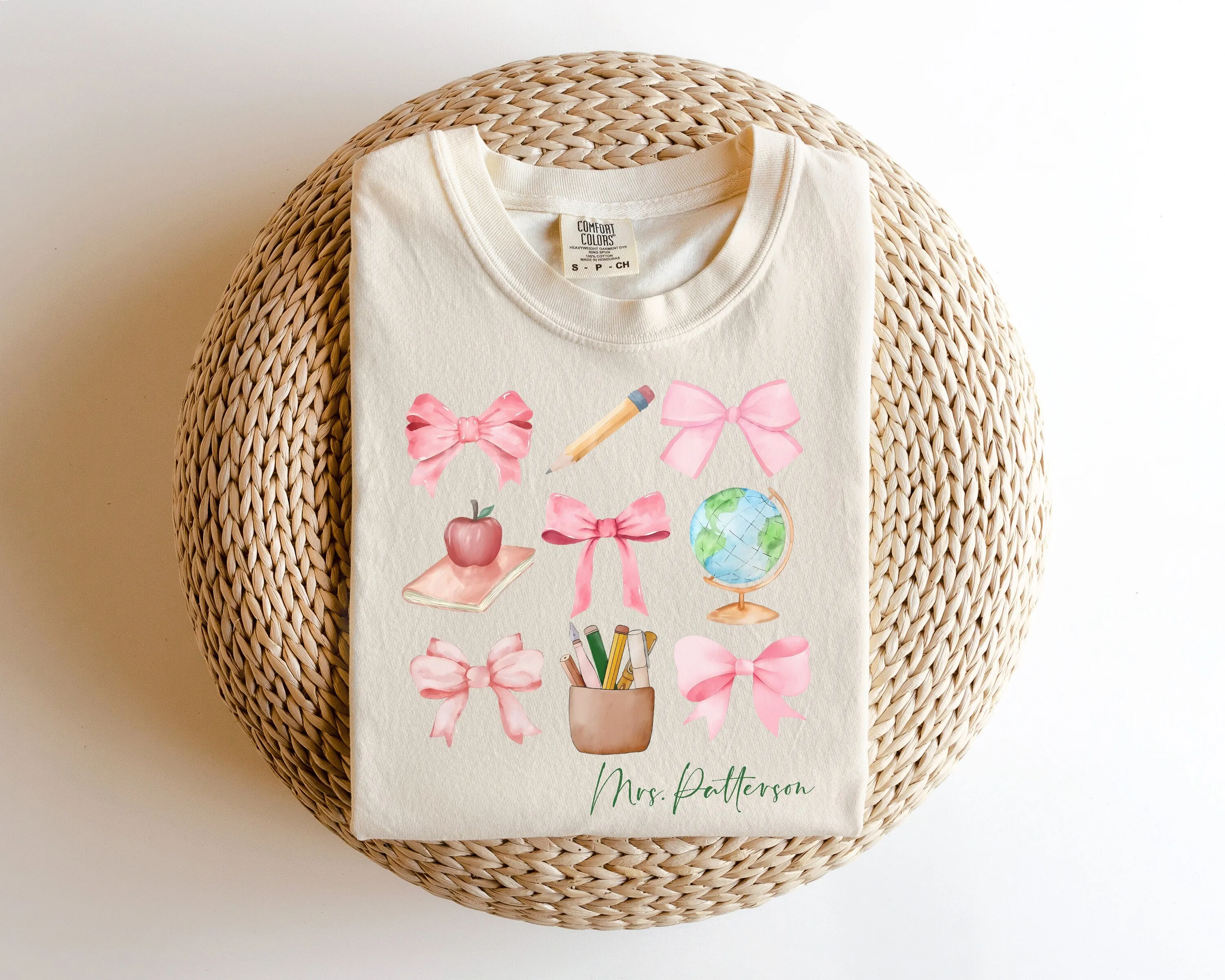 Customized 5 Bow Teacher T-Shirt