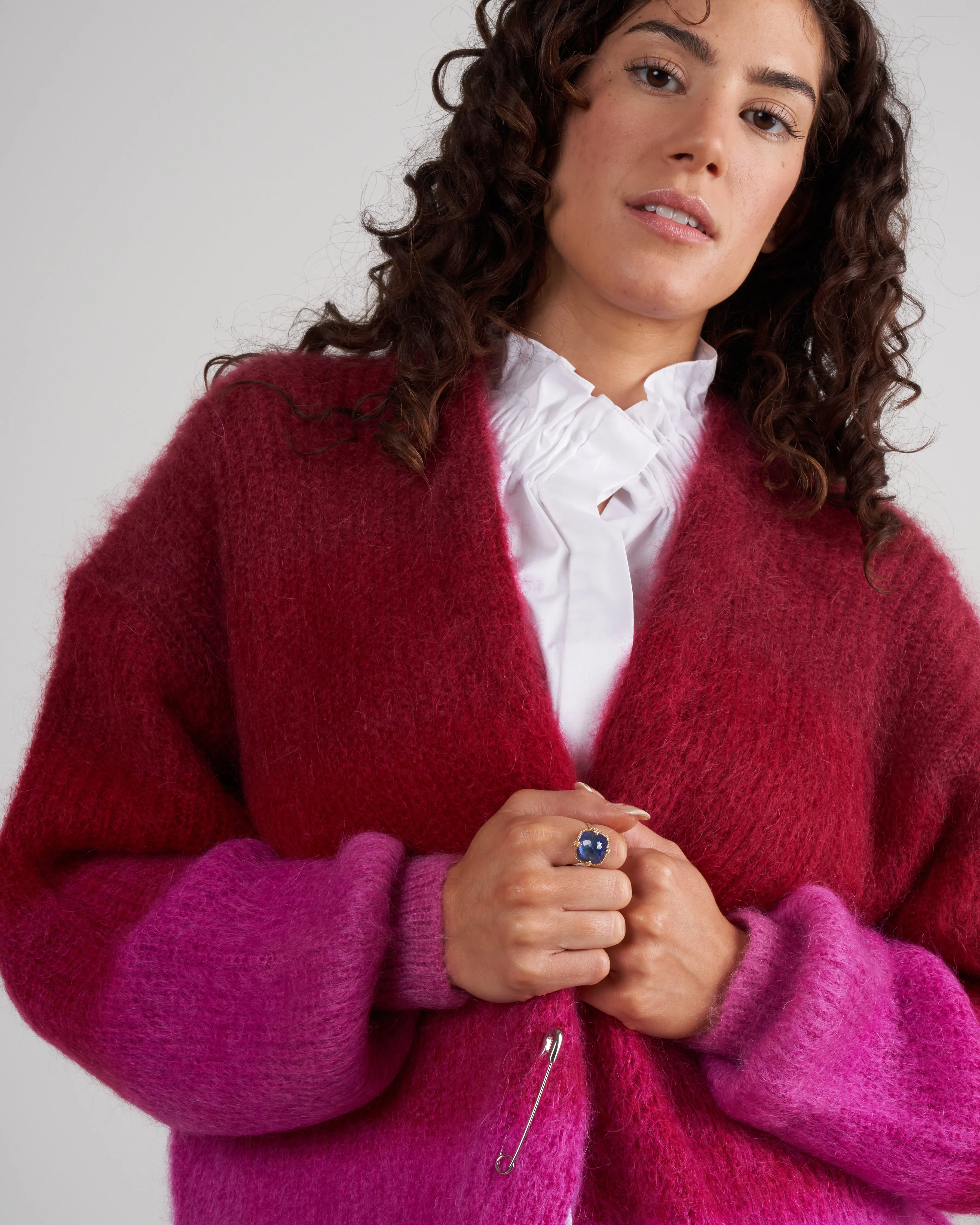 dana cardigan - fuchsia