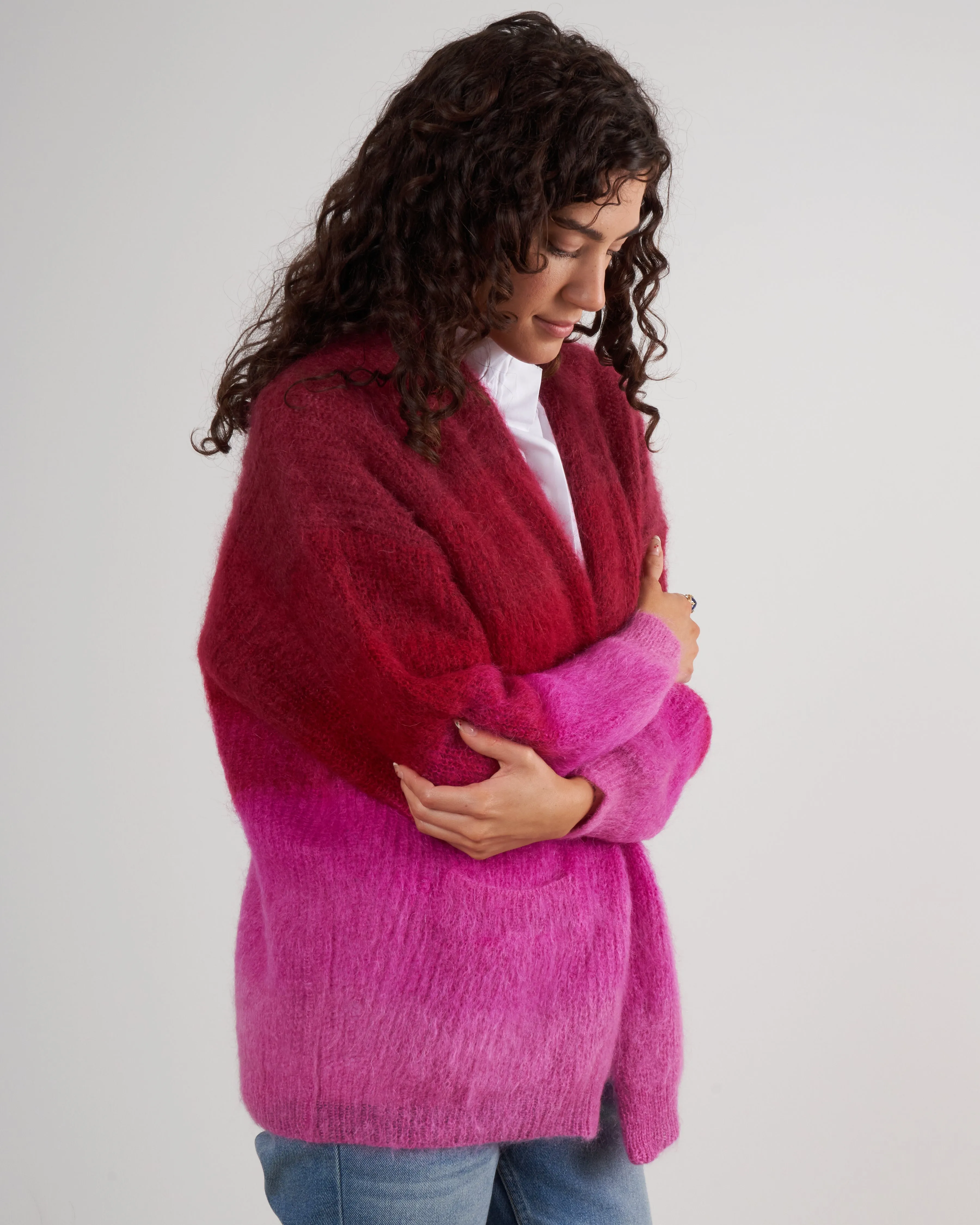 dana cardigan - fuchsia