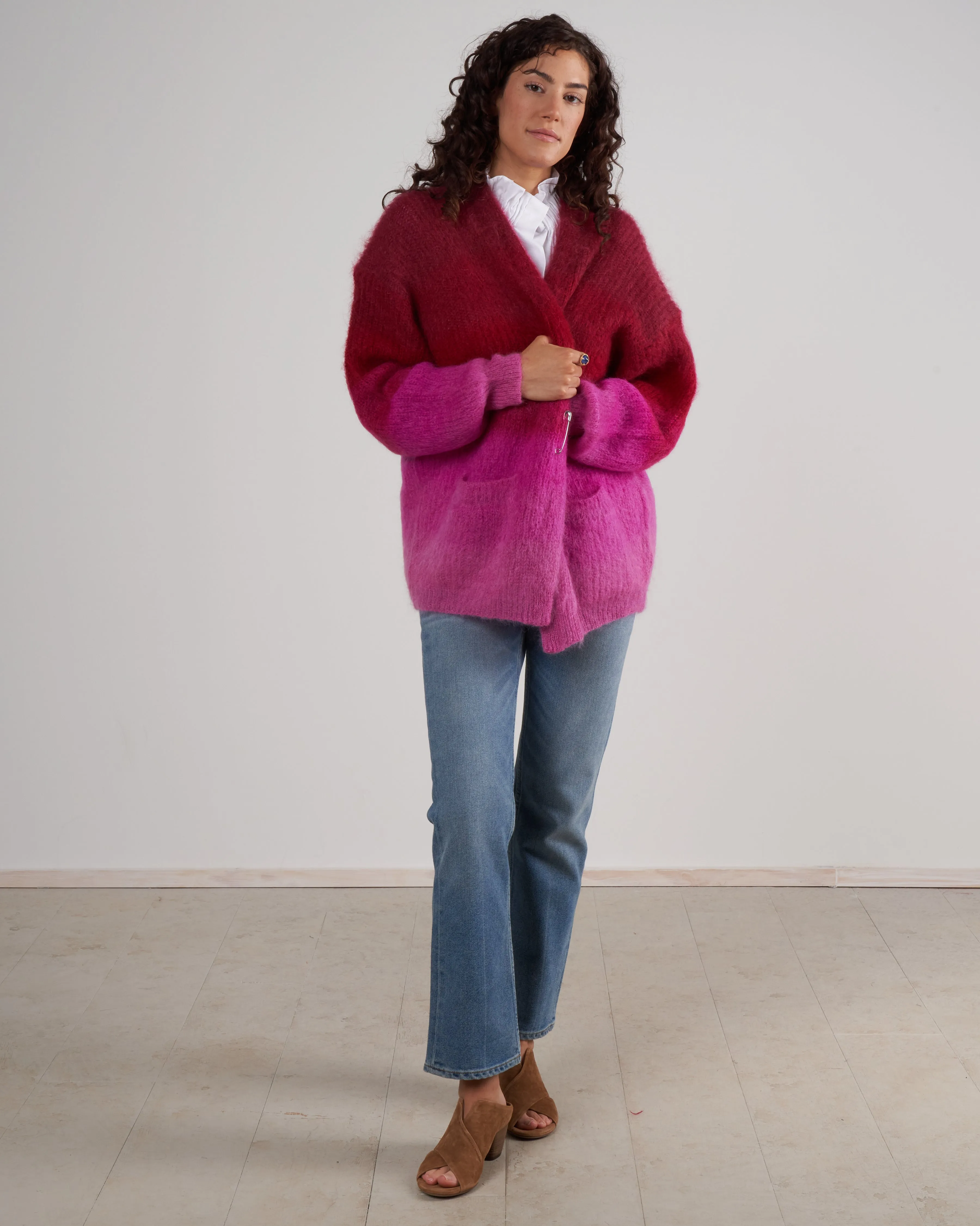 dana cardigan - fuchsia