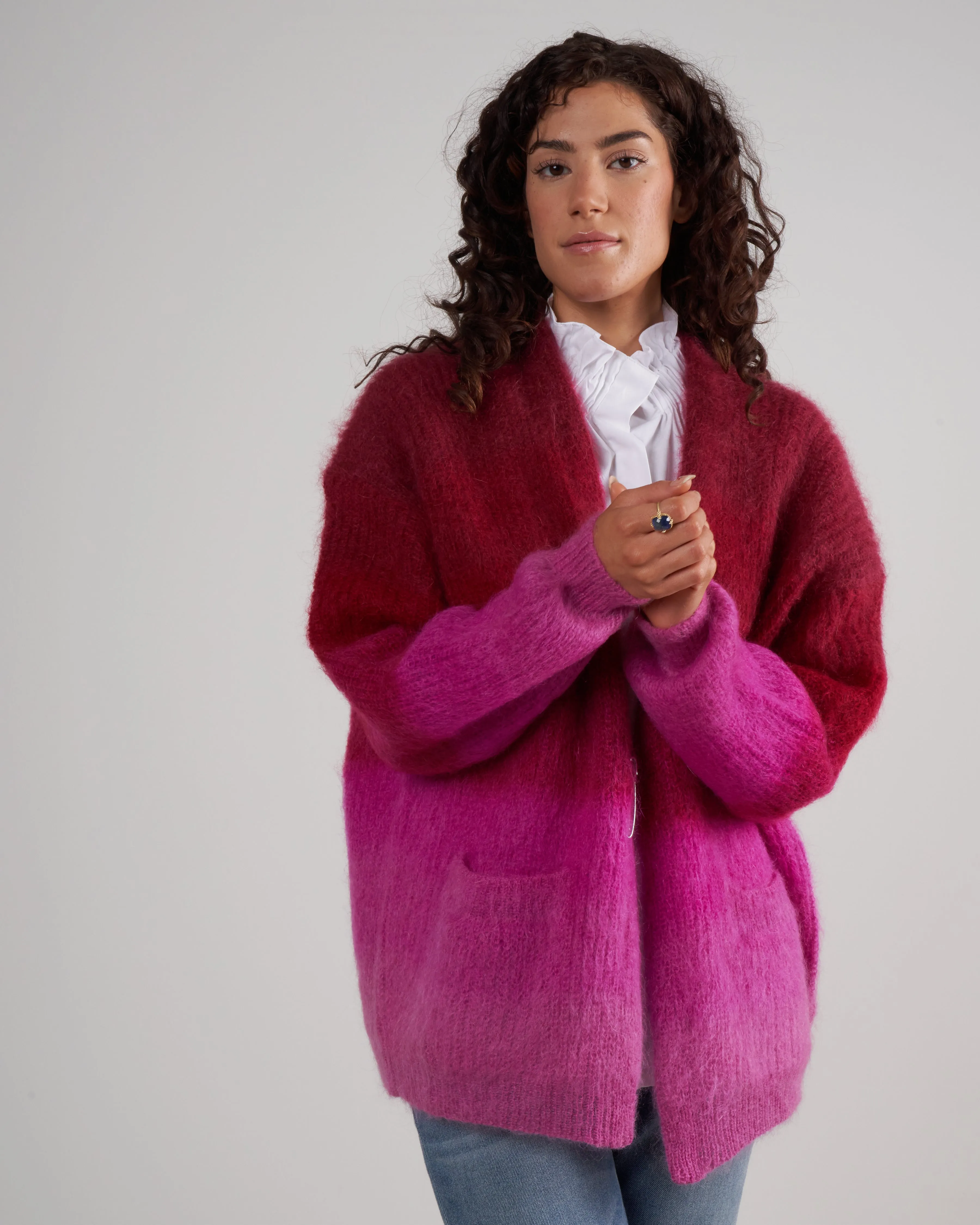 dana cardigan - fuchsia