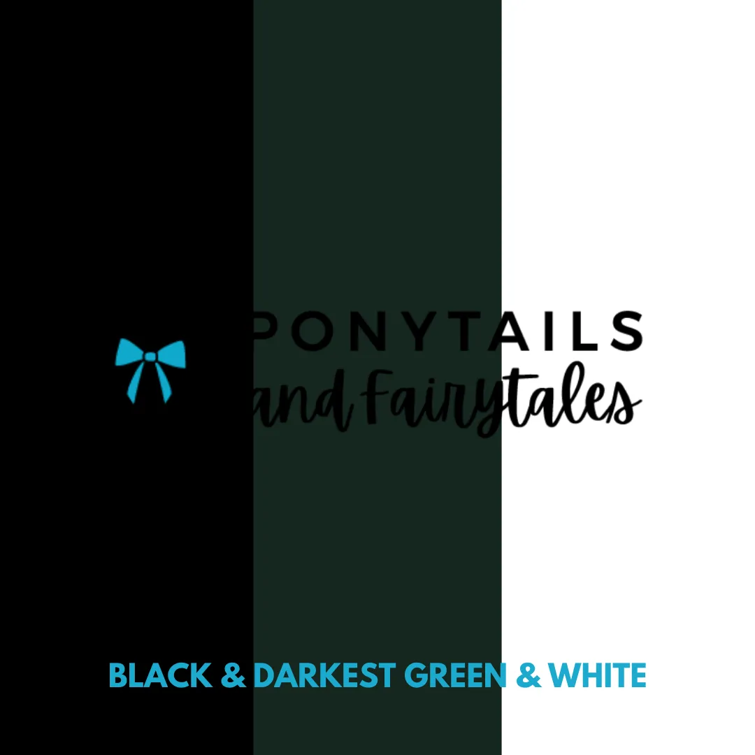 Dark Petrol Green & Black & White Hair Accessories
