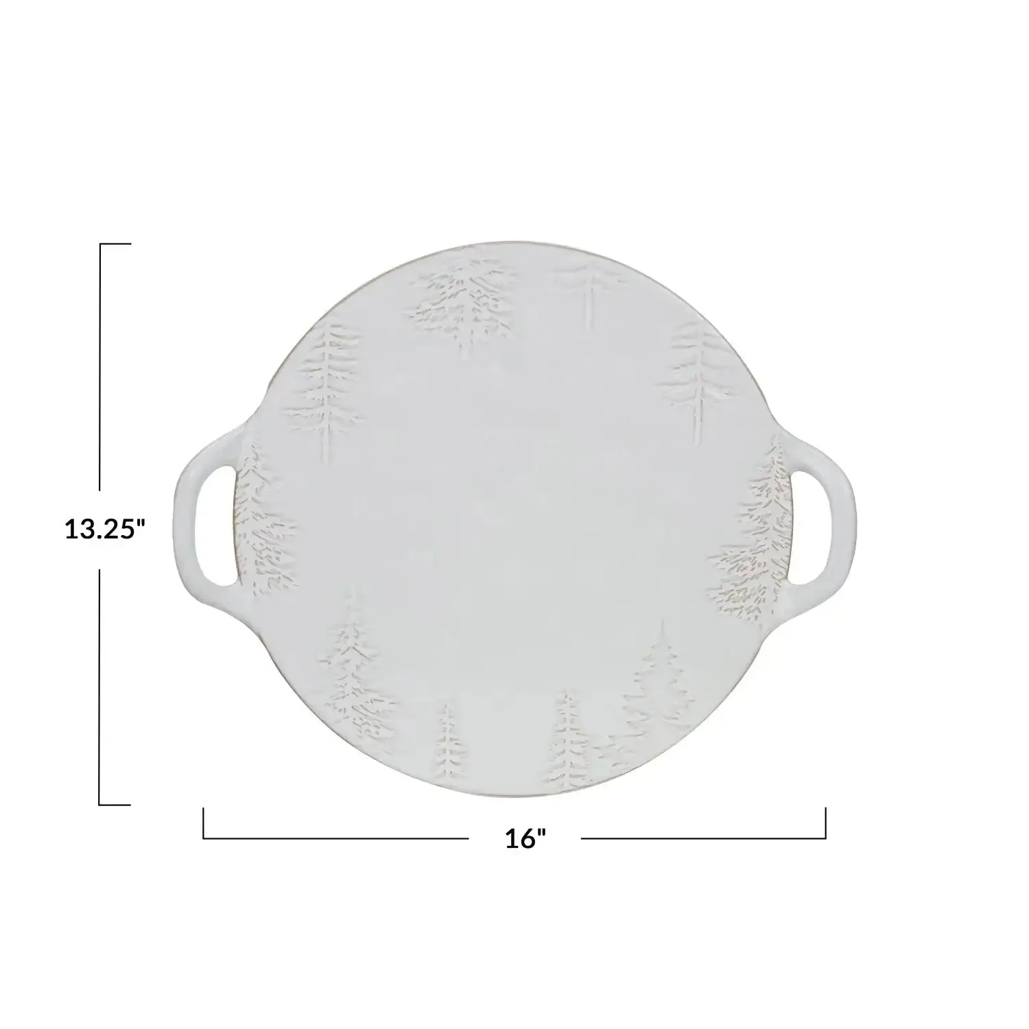DEBOSSED STONEWARE PLATTER W/ TREES