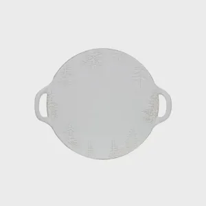 DEBOSSED STONEWARE PLATTER W/ TREES