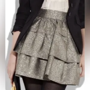Diane von Furstenberg Sparkly Tiered Mini Skirt