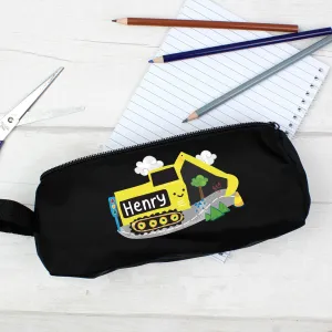 Digger Excavator personalised Black Pencil Case