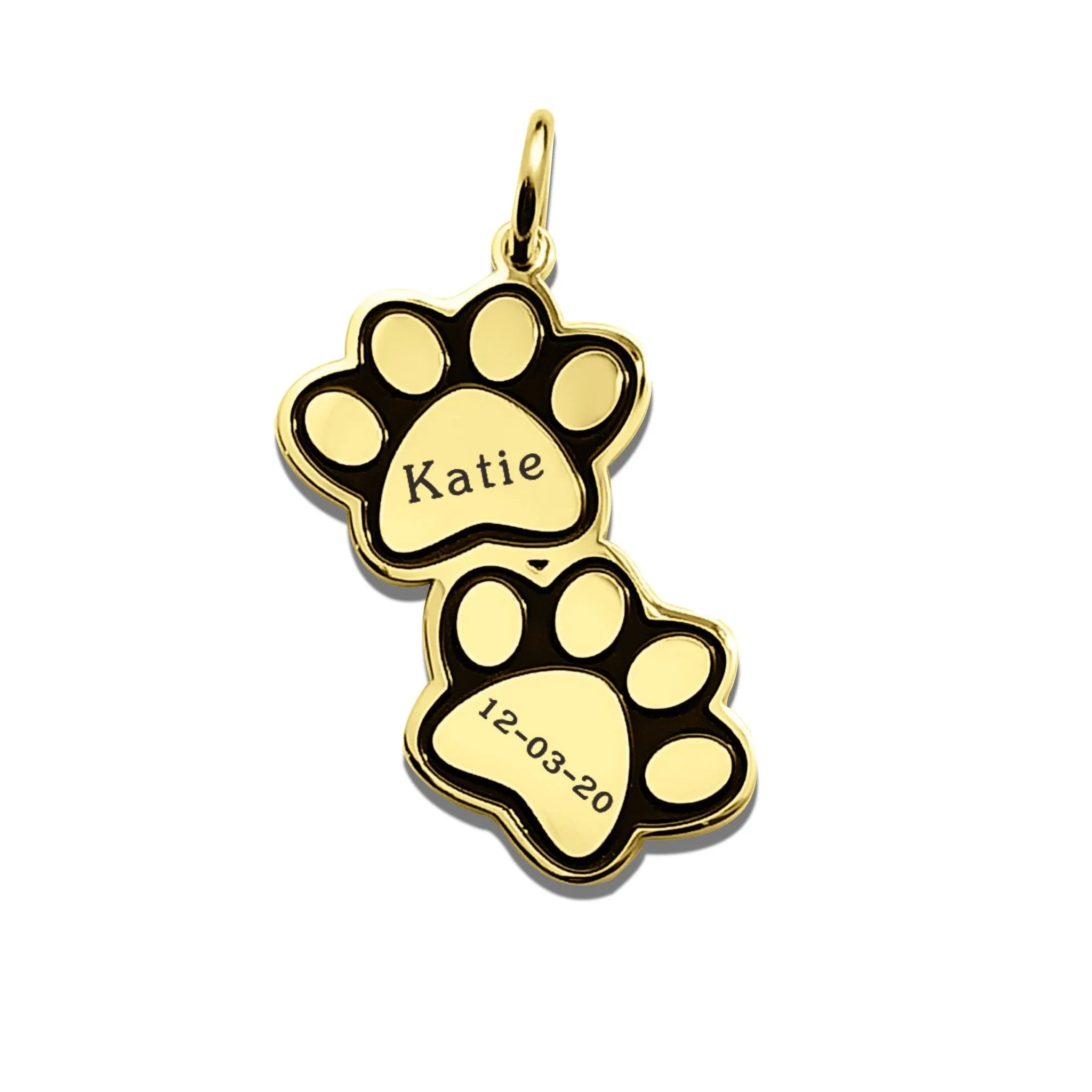 Double Paw Prints Charm for Keyring